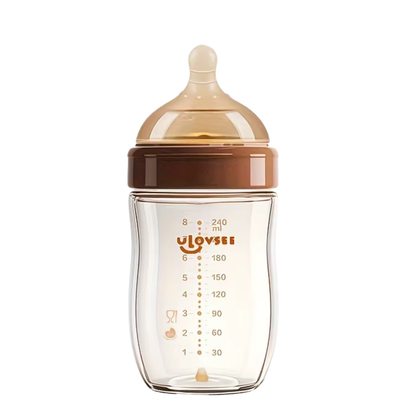 Ulovsee Glass Natural Anti-Colic Baby Bottle
