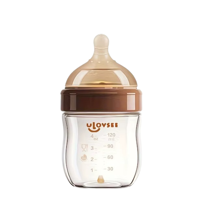 Ulovsee Glass Natural Anti-Colic Baby Bottle