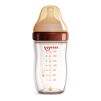 Ulovsee Glass Natural Anti-Colic Baby Bottle