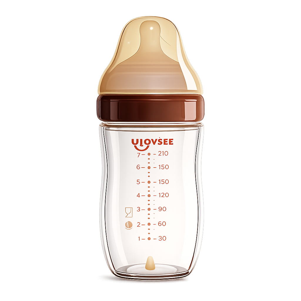 Ulovsee Glass Natural Anti-Colic Baby Bottle