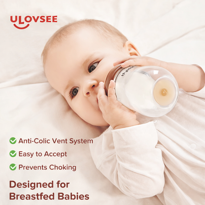 Ulovsee Glass Natural Anti-Colic Baby Bottle