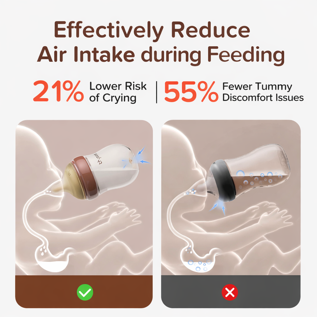 Ulovsee Glass Natural Anti-Colic Baby Bottle