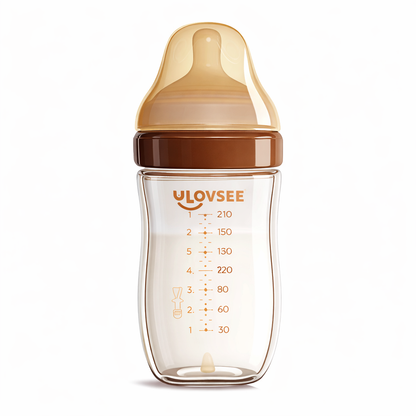 Ulovsee Glass Natural Anti-Colic Baby Bottle