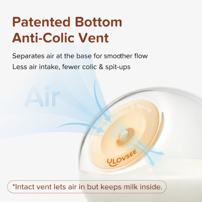 Ulovsee Glass Natural Anti-Colic Baby Bottle